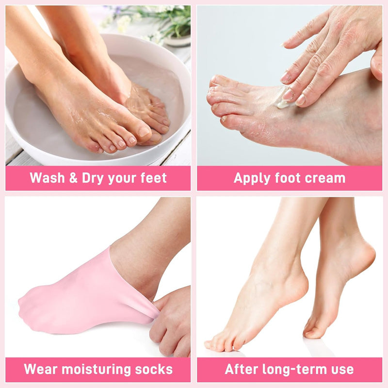Silicone Moisturizing Socks - High Quality ( 2 pcs )