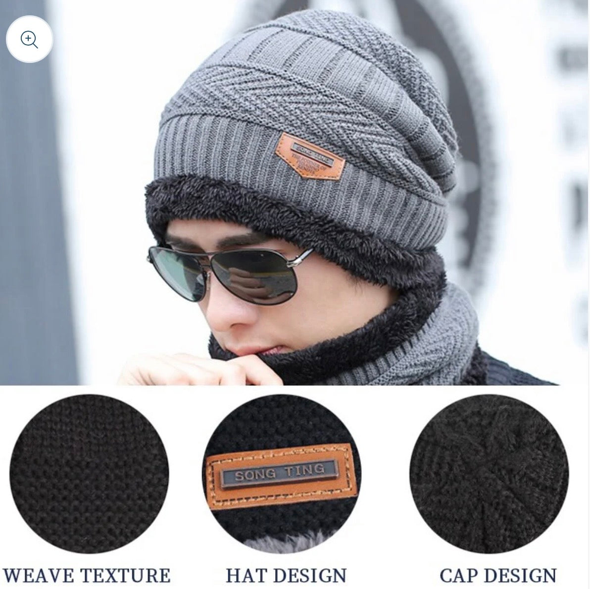 Winter Cap Beanie with Neck Warmer - Unisex