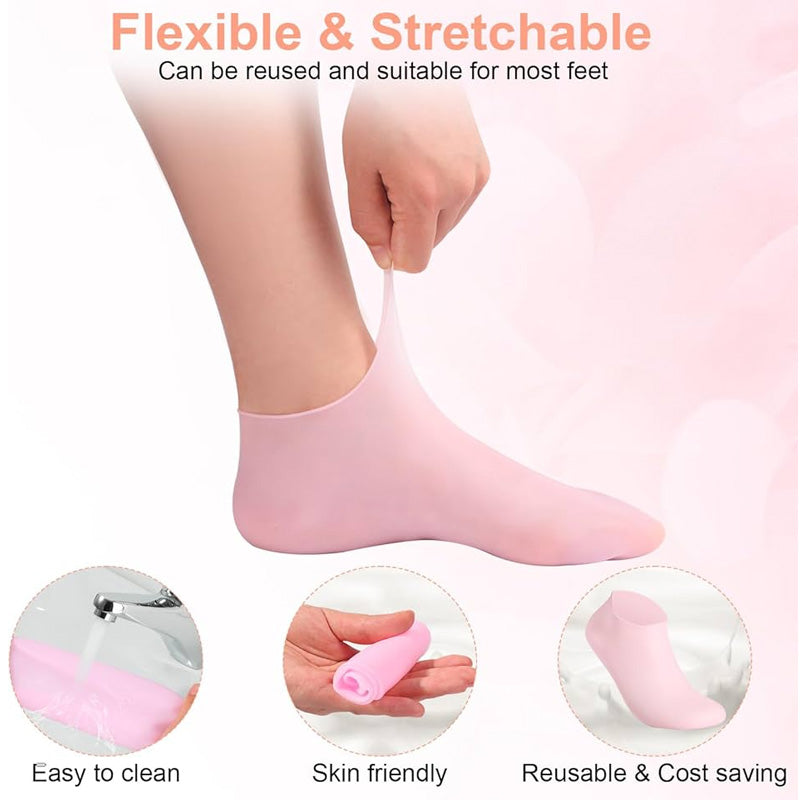 Silicone Moisturizing Socks - High Quality ( 2 pcs )