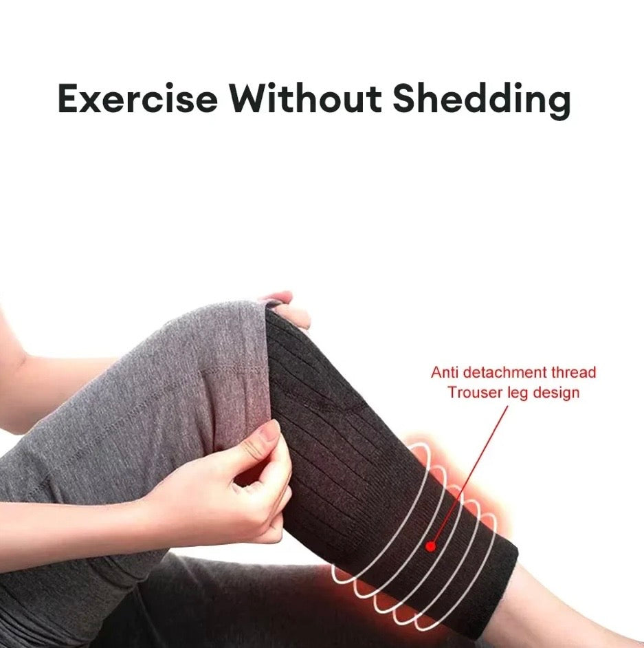 2 PCS Non-Slip Cashmere Wool Knee Pads Brace Leg Warmer With Strap Adjustable For Men & Women
