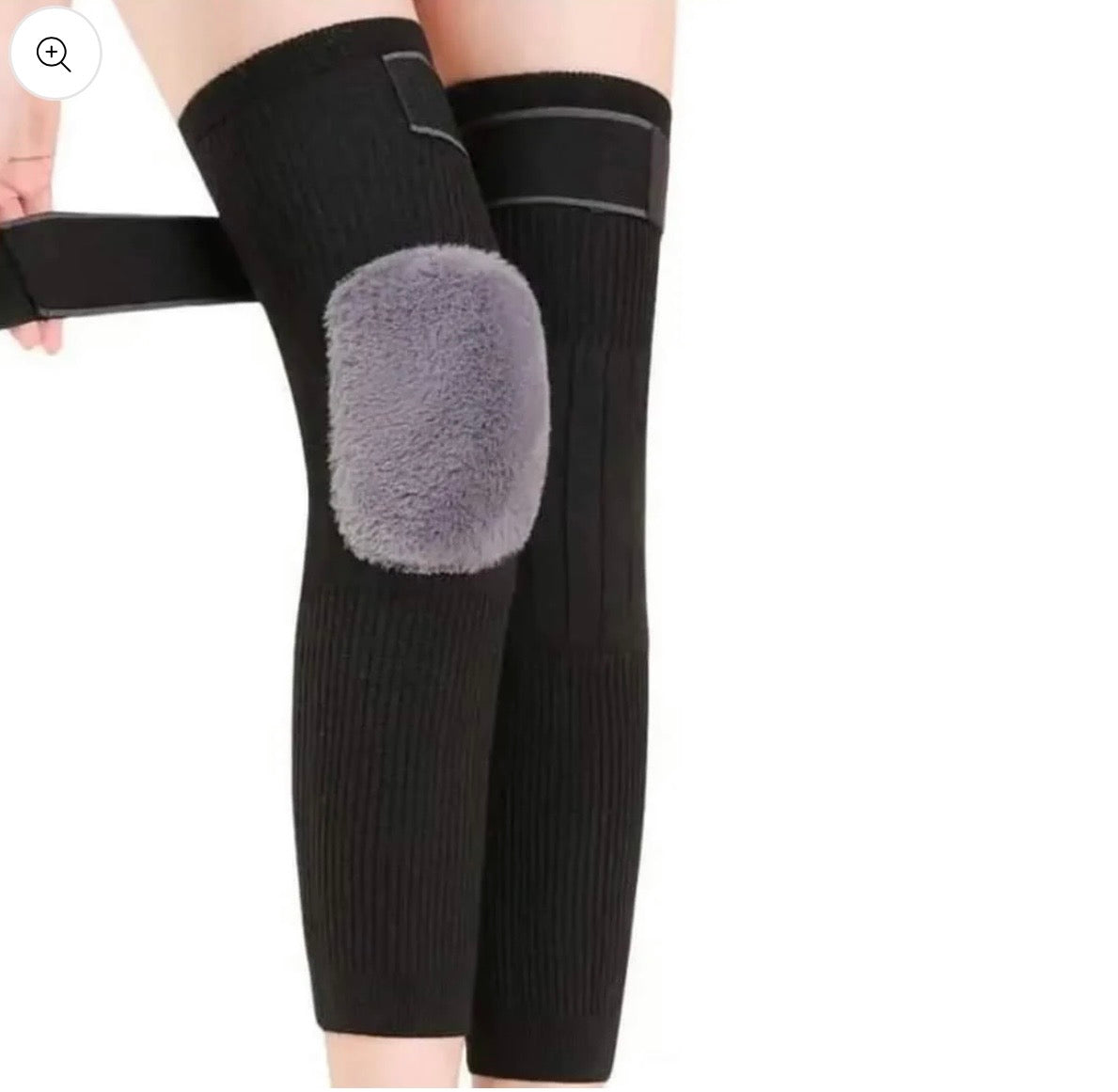 2 PCS Non-Slip Cashmere Wool Knee Pads Brace Leg Warmer With Strap Adjustable For Men & Women