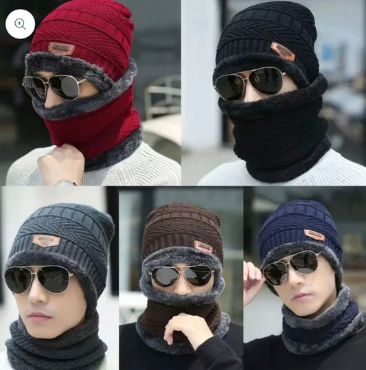 Winter Cap Beanie with Neck Warmer - Unisex